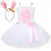 Baby Girls Easter Bunny Tutu Dress for Kids Rabbit Cosplay Costumes Toddler Girl Birthday Party Tulle outfit semesterkläder 220314