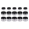 100 stks 2G / 3G / 5G / 10G / 15G / 20g Fles Plastic Duidelijke Cosmetische Kruiken Container Black Lid Lotion Bottle Fials Face Cream Sample Pots Geldozen