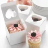 Ventana en forma de corazón Cajas de cupcakes de PVC individuales Nuevo estilo Cajas de cupcakes individuales para fiesta 50pcs 201029