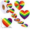 Red Heart Shape Labels Stickers Valentine's Day Paper Packaging Sticker Candy Dragee Bag Gift Box Packing Bag Wedding i inch 2.5cm 500pcs/Roll FHH22-01