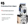 HotSale Kemei KM-2010 Professionellt Hår Trimmer Trådlös Hårskärare Barber Hårklippare 4 Häftblad Justering LCD-skärmskäggs trimmer