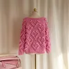 Herbst Winter Frauen Pullover Casual Hairball Strickjacke Oansatz Langarm Rosa Strickjacke Niedlichen Pullover Y200909