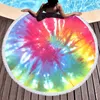 150 * 150 cm Poliester Ręcznik Plażowy Ręcznik Rainbow Tie Dye Tassel Plażowe Ręczniki Lunch Mata Letnia Joga Plaża Mata 11 Kolory M2866