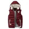 Veste sans manches d'hiver pour hommes Casual Wayctoat Hommes Hommes Capuche à capuche Vêtements de dessus Chapeau chaleureux Détachable Down Vest Hommes Plus Taille LJ201013