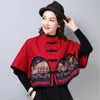 Ladies Chinese Tops Autumn Winter Retro Cape Hanfu Cheongsam Top Tang Suit nyår Kinesiska stilkläder Kvinnor FF2886