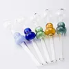 Headshop214 Y008 Smoking Pipe About 4.72 Inches 30mm OD Bowl Colorful Calabash Oil Rig Glass Hand Pipes