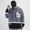 Sudaderas con capucha para hombre Sudaderas Japón Estilo Color Patchwork Moda con capucha Casual Impreso Masculino Streetwear Streetwear para