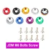 30pcs-팩 블랙 레드 블루 퍼플 JDM 10 PCS 범퍼 펜더 와셔 볼트 M6x20mm CNC 마무리 알루미늄 와셔 엔진 베이 드레스 키트