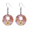 Fleurs jaunes coquillage rose bijoux de plage cadeau boucles d'oreilles à breloques en coquillage naturel pour femmes filles 5 paires