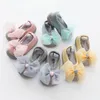 first walkers girl slippers soft rubber sole glitter shoes newborn baby booties bow sock shoe fashion LJ201104