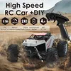 Afstandsbediening Auto Oplaadbare DIY 4WD 1/16 Racing Auto Truck Off-Road Voertuig Elektrisch Speelgoed met 45 km / u Speed ​​20 + Min Play