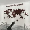 Avrupa Sürümü Dünya Haritası Akrilik 3D Duvar Sticker Oturma Odası Ofis Ev Dekor Için Dünya Haritası Duvar Çıkartmaları Duvar Çocuk Odası 201106