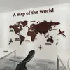 European Version World Map Acrylic 3D Wall Sticker For Living Room Office Home Decor World Map Wall Decals Mural for Kids Room 201106