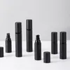 15ml 30ml 50ml 24 sztuk Butelka pompy Perfumy Black Airless Perfumy, Krem do balsam, Matte Travel Spray