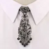 Fashion Personality Crystal Neckties Trendy General Korean Wine Party Wedding Ceremony Metal Short Luxury Tie Men Accessories Y1229