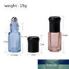 20st / parti 3ml tomma mini-glasrullflaskor för eteriska oljor påfyllningsbara parfymflaskde deodorantbehållare med svart lock