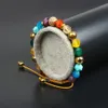 Ansiedade cura Socorro Chakras Bracelet Atacado 8 milímetros facetada natural do corte Beads pedra com CZ Bola de pulseiras para o amante Corda mulheres cadeia