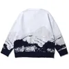Snow Mountain Uomo Maglione lavorato a maglia Harajuku Abbigliamento uomo Pullover Hip Hop Uomo Streetwear Maglione Oversize Maglieria allentata 201224