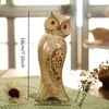 Vilead 3 pçs / set cerâmica coruja figurines nighthawk ornamentos criativos miniaturas de animais decoração de casa acessórios de ano novo decoração T200703