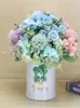 Искусственные цветы 7 филиалов Silk Fake Rose Lait Hydrangea Свадебный Цветочный декор Букет Bridal Рука Цветок JK2102XB