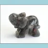 1,5 polegadas tamanho pequeno elefante estátua artesanato natural chakra pedra esculpida cristal reiki cura figurine 1 pcs entrega de gota 2021 artes