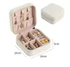 Portable Jewelry Box Ring Earring Storage Organizer Bins Easy To Carry PU Jewelry Boxes Logo Custom RRA12505