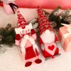 Valentine Day Party Gnomes Geschenken Holiday Figurines Pluche Zweedse Tomte Handgemaakte Dwarf Home Desktop Gevulde Decor