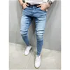 Man Elasticity Skinny Jeans Mode Trend Placket Button Rits Denim Broek Designer Male Herfst Nieuwe All-Match Casual Slanke Potloodbroek