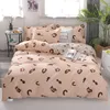 Cotton Bedding Set 4pcs With Duvet Cover Bed Sheet Pillowcase Children Stripe Bed Linen Set King Queen Full Twin Size LJ200818