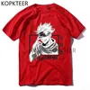 Jujutsu kaisen anime t-tröjor gojo satoru rolig manga tryckta t-tröjor män kvinnor sommar mode kort ärm hipster t-shirts y220208