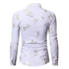 Mode Mäns Långärmad Painting Shirt Stor Storlek Butterfly Casual Top Luxury Short Sleeve Bomull Snygga Skjortor # G35