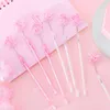 tecknad härlig rosa sakura hänge gel penna skriva pennor brevpapper canetas material escoolar school supplies papelaria1