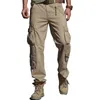 Pantalon cargo militaire multi-poches pour hommes Armée Combat Assaut Tactique Combat Long Pantalon Casual Droit Coton Pantalon de travail LJ201007
