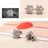 Stud Anenjery 925 Sterling Silver Zircon Snowflake Flower Earrings For Women Brincos Gift Boucle D'oreille Oorbellen S-E071