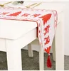 Skriv ut julgran snögubbe placemats durduk rött hem kök mat soffbord mattor julbord dekorationer heminredning