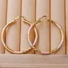 Hoop Huggie Fashion Bohemian Big Orecchings for Women's Earring Gold Pink Round Circle Wedding Jewelry238V
