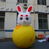 Inflatable Rabbit With Moon Inflatables Balloon Mascot With LED Light and CE Blower For Outside Decoration