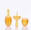 Clear Amber Honecomb Shaped Lip Gloss Tubes with Wand Empty Honey Lipgloss Containers Funny Lip Balm Bottle Dispenser with Rubber 2017206