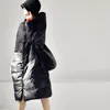 Parkas en duvet femme MICOCO Y6330C loisirs littéraires forme cocon mince doux confortable lumière longue veste à capuche femme hiver