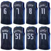 Gedrukt 75-jarig jubileum basketbal Dirk Nowitzki Jersey 41 Luka Doncic 77 Jalen Brunson 13 Kristaps Porzingis 6 Tim Hardaway Jr 11 JJ Redick 17 Team Man Vrouw Jeugd