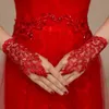 Lace Bridal Gloves Fingerless Ribbon Beads Short Wedding Gloves Rhinestone Party Opera Dance Accessories234s
