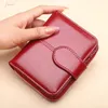 2021 Plånbok Kort PU Womens Purse Zipper Button Red Small Coin Pocket Cartera