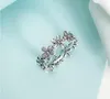 18K Rose Gold /Silver Dazzling Daisy Meadow Stackable Женское кольцо для Pandora 925 Серебряные дизайнерские кольца с оригинальной коробкой