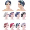 Nouveau bohème Vintage femmes tresse Turban casquettes fleur imprimé coton foulard Bonnet chapeau africain prêt à porter Hijab musulman