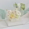 Square v okno przezroczyste składanie PVC Przenośne papierowe pudełko papierowe z wstążką zaskoczeniem Rose Flower Bouquet European GIF1306D