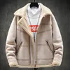 Mäns Fur Faux 2021 Europeisk Märke Designer Mans Coat Oversized Overcoat Läderjackor och sammet Kläder Vinter B755