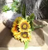 Желтые 62 см/24,41 дюйма искусственные шелковые цветы, имитация одного для свадебной фотографии, реквизит, цветочные рождественские украшения4911689