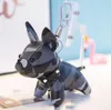 Wholesale Designer French Bulldog Keychain Camouflage Keyring Faux Leather Cartoon Letter Dog Bag Pendant Car Chain Charm Trinket Gifts