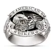 Fevereiro da marca Palavras esculpidas de motociclista americano Ring Motorcycle Dom Eagle Animal Jewelry Hip Hop Rock Presente para o namorado P6698148