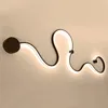 Moderne LED -curve Wandlampen Decoratieve verlichting Zwart gebogen Led Licht Home Decor Bar Hall Hotel Indoor Lampada A Muro Factory Direct Sale